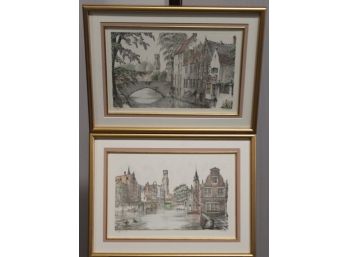 Pair Of  Guilini C Rik Axe  Framed Lithograph