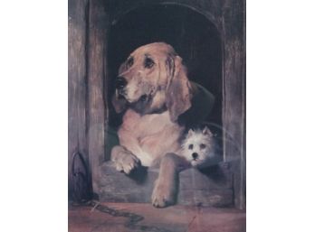 Framed Litho Of Two Dogs