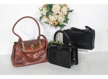 3 Vintage Leather Handbags