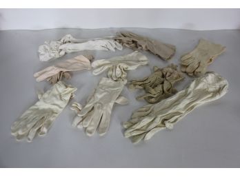 Group Lot Of White Vintage Gloves