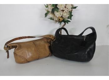 Two  Vintage Leather Coach Bags
