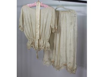 2pc Vintage Skirt  Set With Lace