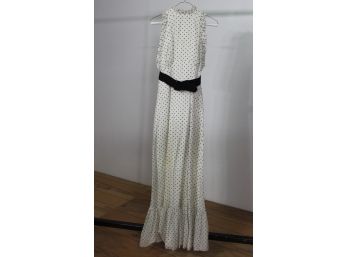 Vintage Sleeveless Polka Dot Maxi Dress