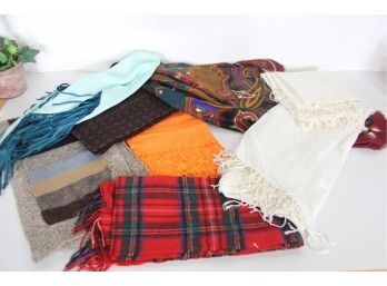 Group Lot Of Wool & Cashmere Scarfs
