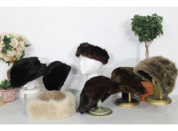 Group Lot Of Vintage Fur Hats