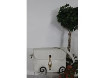 LEDERER DE PARIS Handbag Vintage White  Ostrich Leather Shoulder Bag