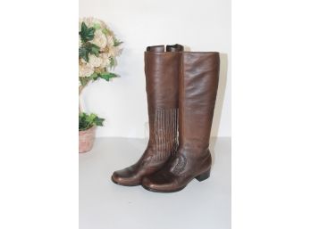 Pair Of Brown Vintage Leather Boots-Size-6