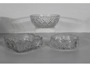 3 Vintage Crystal Bowls
