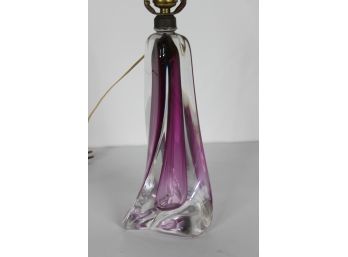 Single Val St Lambert Mid Century Lamp (Purple) Signed