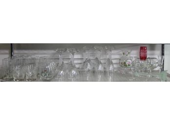 Shelf Lot Of  Drinking Glass