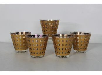 5 CULVER - CANELLA PATTERN - DOUBLE OLD FASHIONED GLASSES