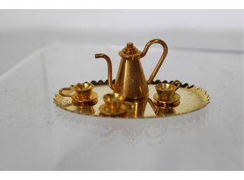 1' Miniature Brass Tea Set