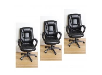 3 Black Office Chairs