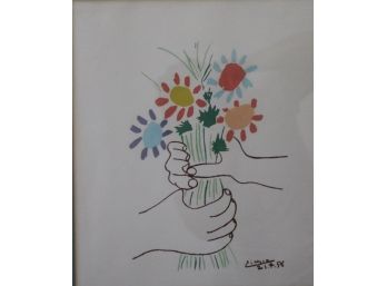 Hands With Bouquet By Pablo Picasso, Art Print
