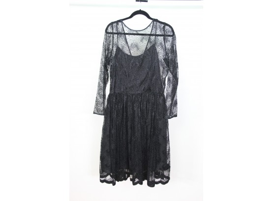 Vintage Ann Hobbs For Cattiva Black Lace Dress