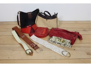 Mix Lot Of Belts And Bags