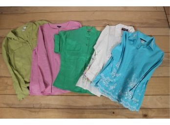 Group Lot Of Linen Tops (5)