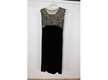Vintage Velvet And Lace Black Dress