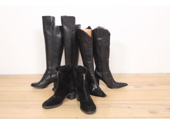 Group Of 3 Black Boots