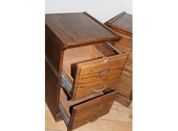 Pair Of Wood File Cabinets