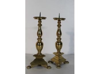 Pair Of Brass Candle Holders