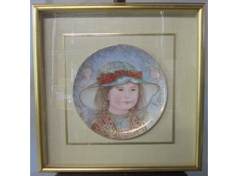 Framed Edna Hibel Plate-10 1/4' Round  #2
