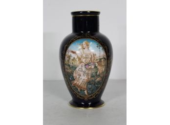 Richard Ginori Primavera Limited Edition 10' Victorian Girl Cobalt Vase