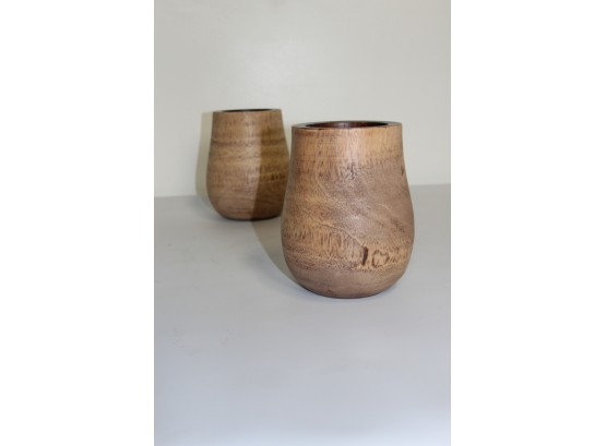 Pair Of Wood Vases -6'H