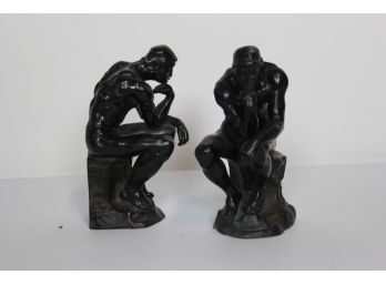 Pair Of Thinker Bookends -8 1/2'H