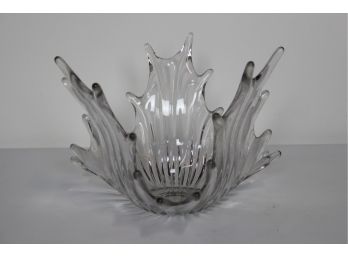 LARGE CLEAR CRYSTAL Mid Century Modern French Art Glass