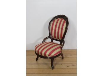 Victorian Chair With Strip Upholstery