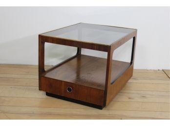 Vintage Lane Accent Table W/ Smoke Glass