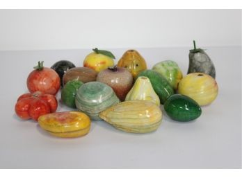Group Lot Of Vintage Marble Fruits