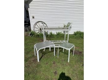 Group Lot   Bar  Cart And 2 Stands