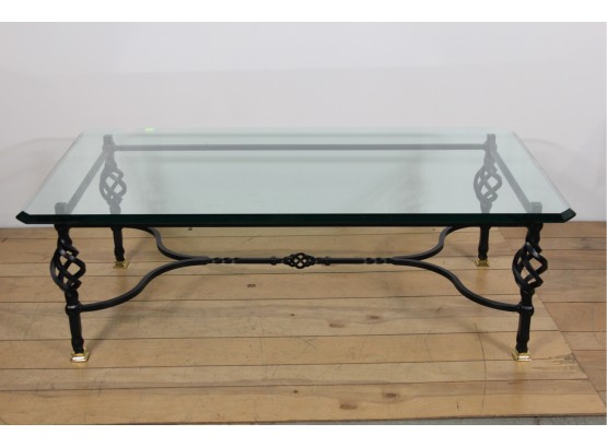 Wrought Iron Base Coffee Table