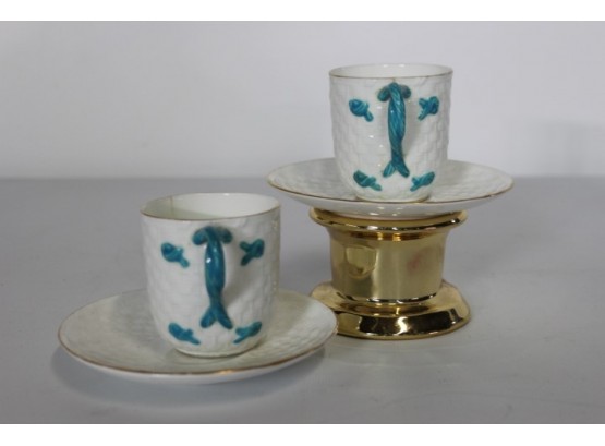 Pair Of English Cup & Saucers