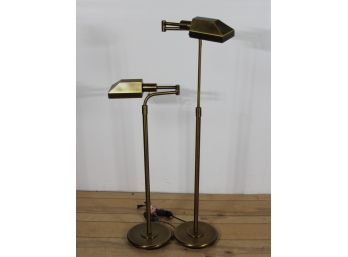 Pair Of Adjustable Brass Floor Lamps