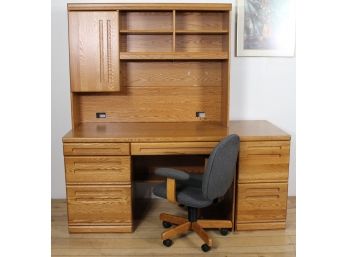 Palliser Desk With File Cabinet  (3Pcs)