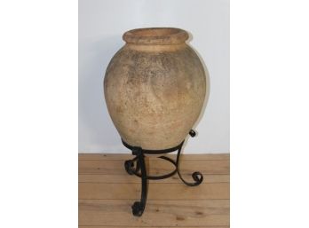 Large Pottery Vase W/Stand 40'H
