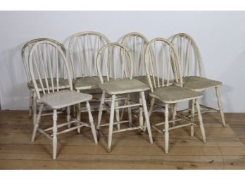 7  Vintage Painted Kitchen Chairs | Vintage Wheelback Chairs