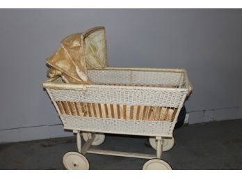 Vintage Wicker Baby Stroller