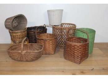 Group Lot Of Vintage Baskets (9)