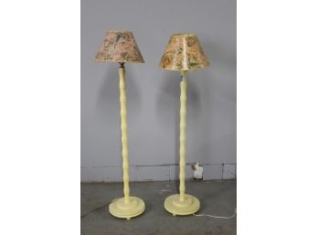 Pair Of Yellow Floor Lamps