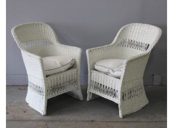 Pair Of Antique  Wicker Chairs