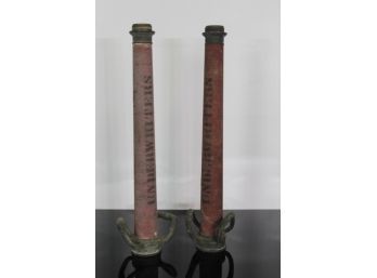 Pair Of Underwriters Play Pipe Straight Stream Nozzles-25 1/2'
