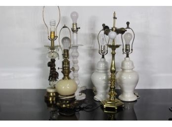 Group Lot Of 6 Lamps