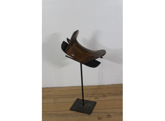 Decorative Wooden Saddle On Stand 38'H