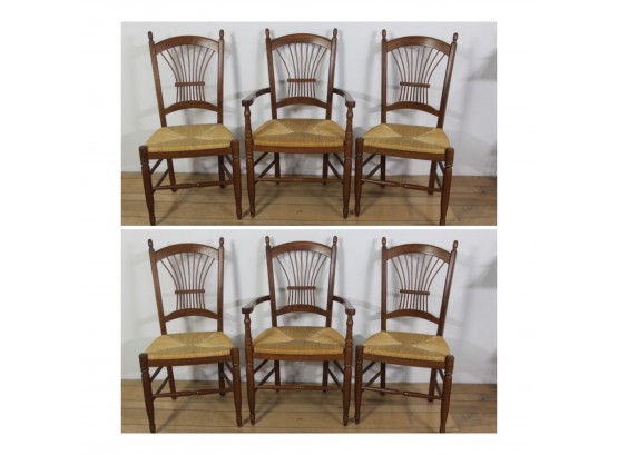 6 Rattan Seat  Dining Chairs