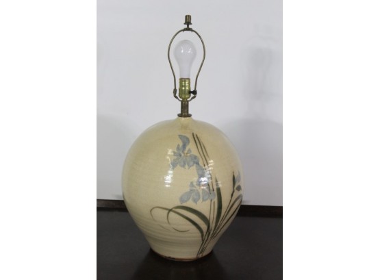 Hand Painted Pottery Lamp 27'H