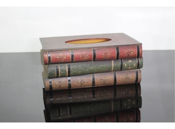 Book Shaped Wooden Tissue Dispenser Box Cover